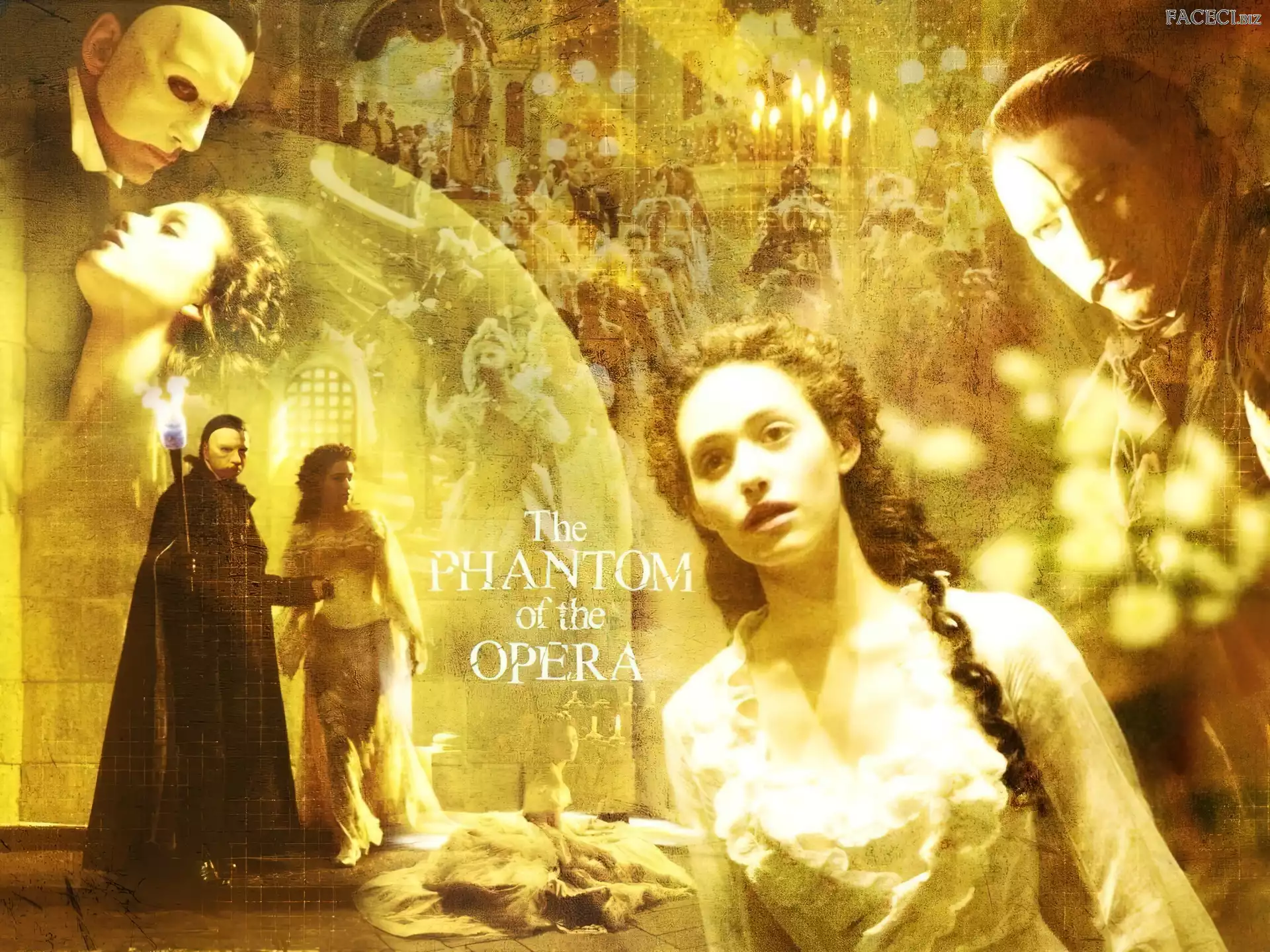 Emmy Rossum, maska, Gerard Butler, Phantom Of The Opera, biała